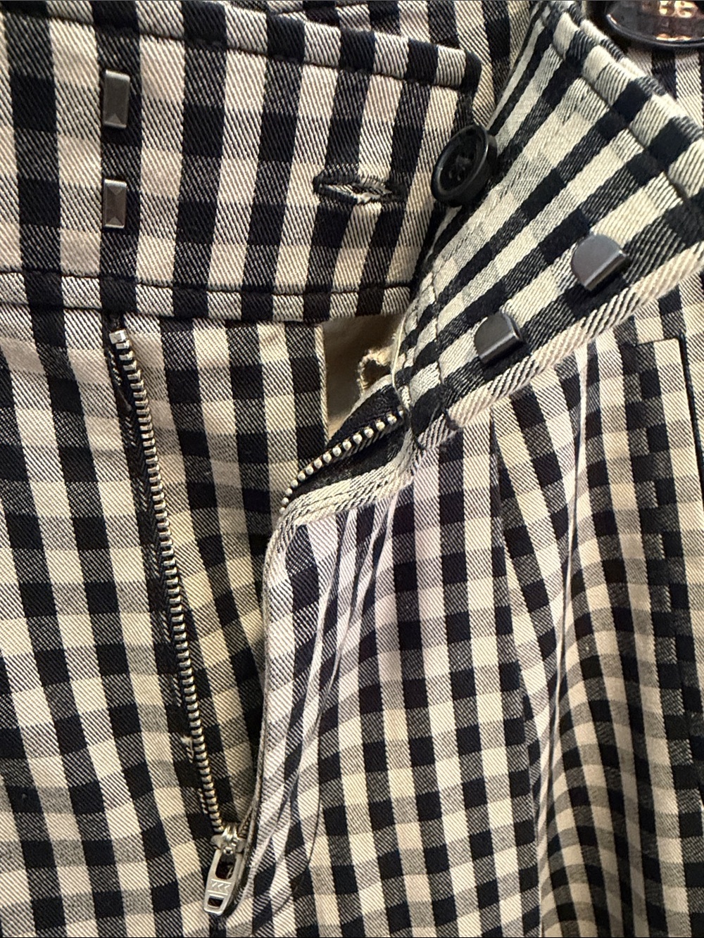 Everlane Way-High Drape Pant in Black and White Gingham Size 2S - Picture 8 of 9
